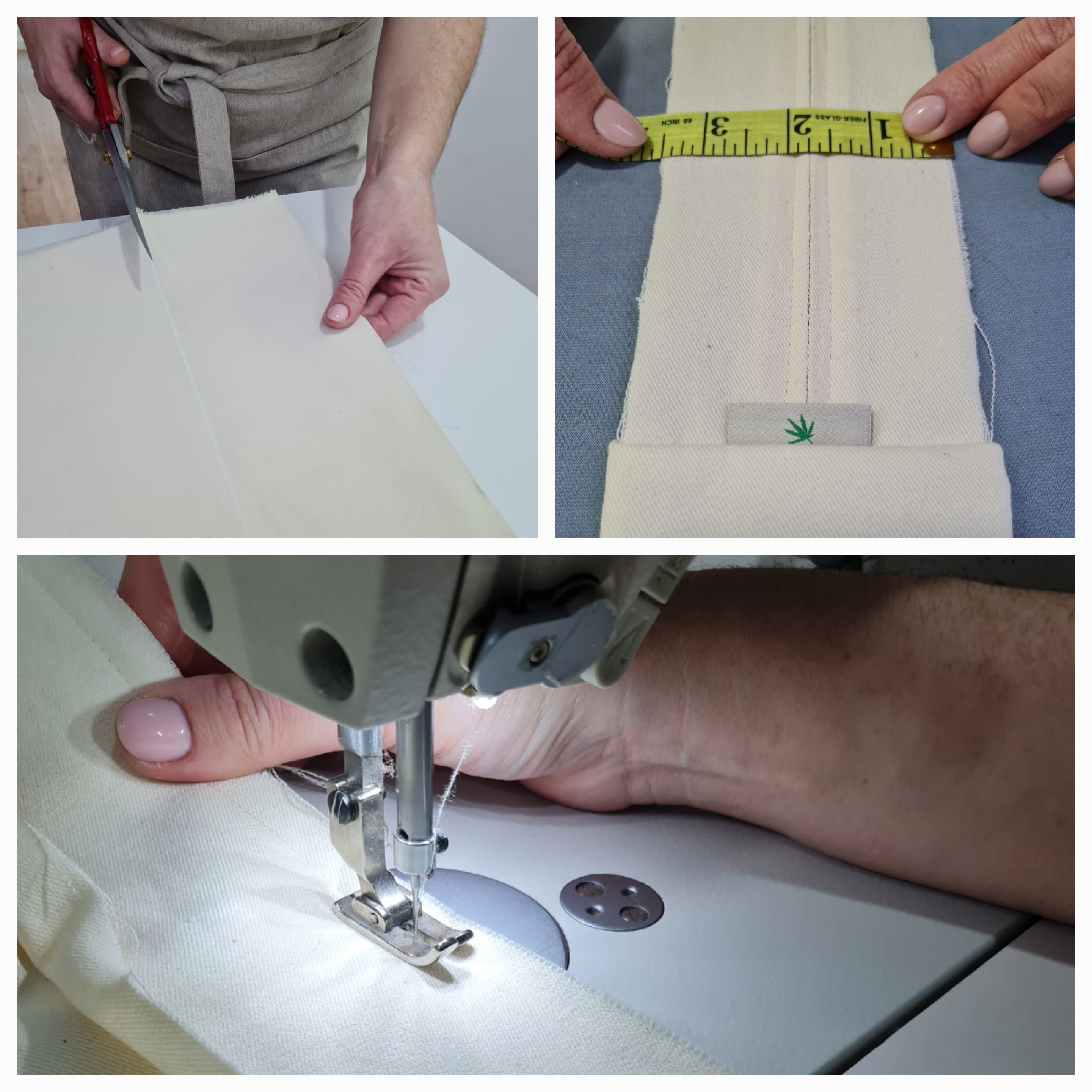 Cotton non-dyed inner cover with zipper for Crescent cushion