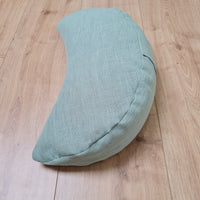 Linen Meditation Cresсent Cushion filled Buckwheat Hulls Yoga Crescent pillow