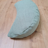 Linen Meditation Cresсent Cushion filled Buckwheat Hulls Yoga Crescent pillow