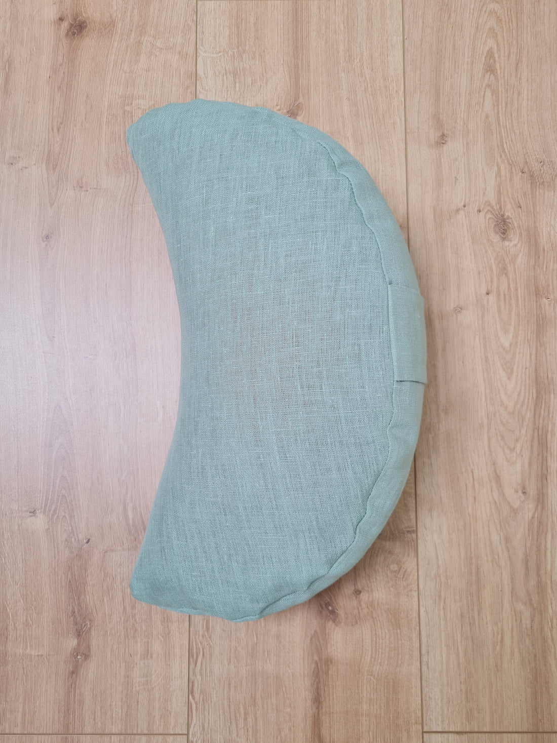 Linen Meditation Cresсent Cushion filled Buckwheat Hulls Yoga Crescent pillow