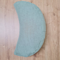 Linen Meditation Cresсent Cushion filled Buckwheat Hulls Yoga Crescent pillow