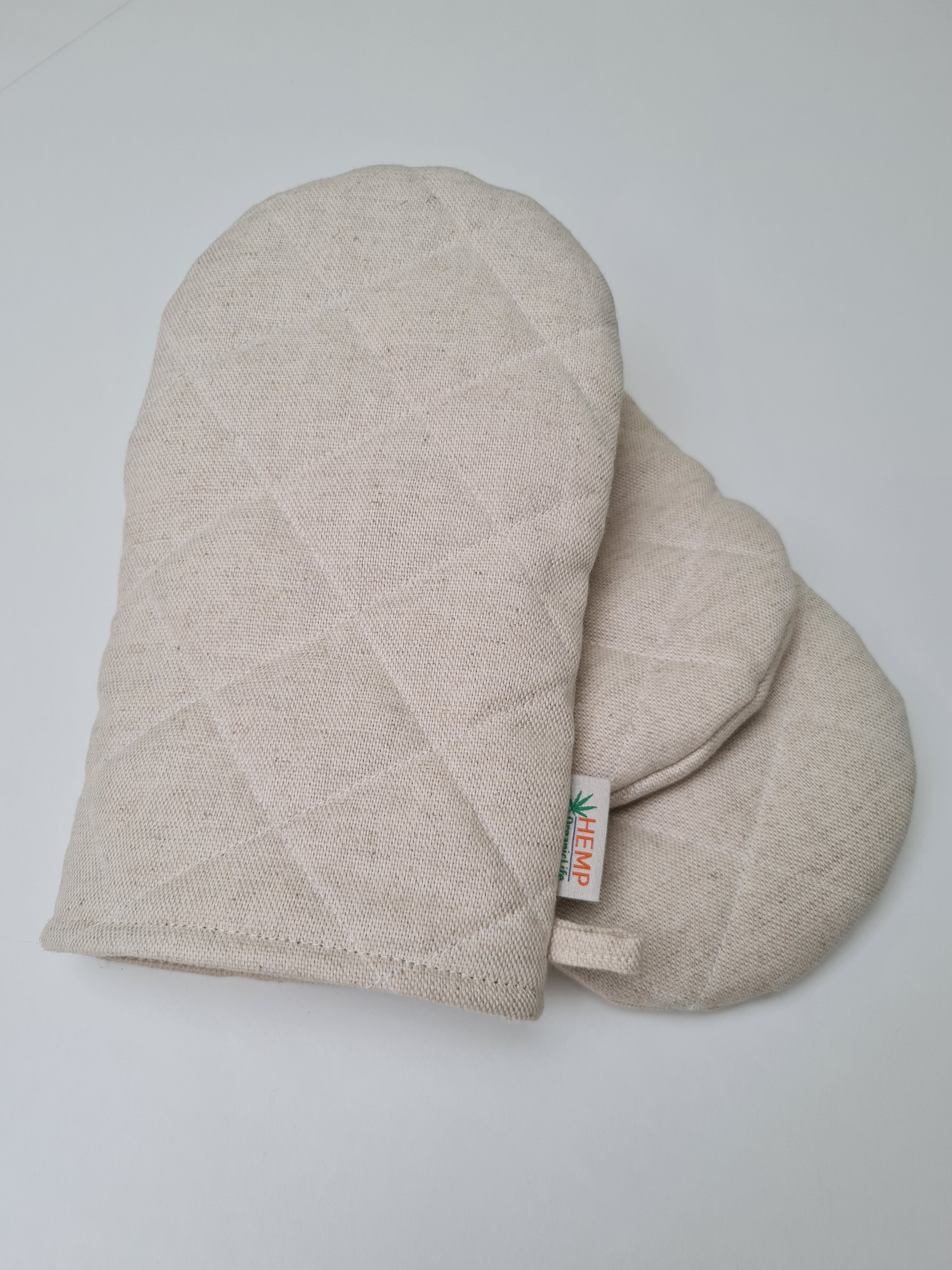 Natural Hemp Linen Oven Mitt and Pot Holder Set Filled unique Hemp fiber filling Pot holders Gloves Housewarming gift