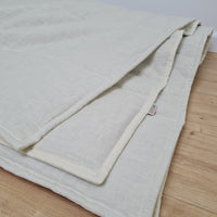 Natural Hemp Linen Blanket quilt in stripe - milky soft Linen fabric filled organic Hemp fiber - Full Twin Queen King Custom Size