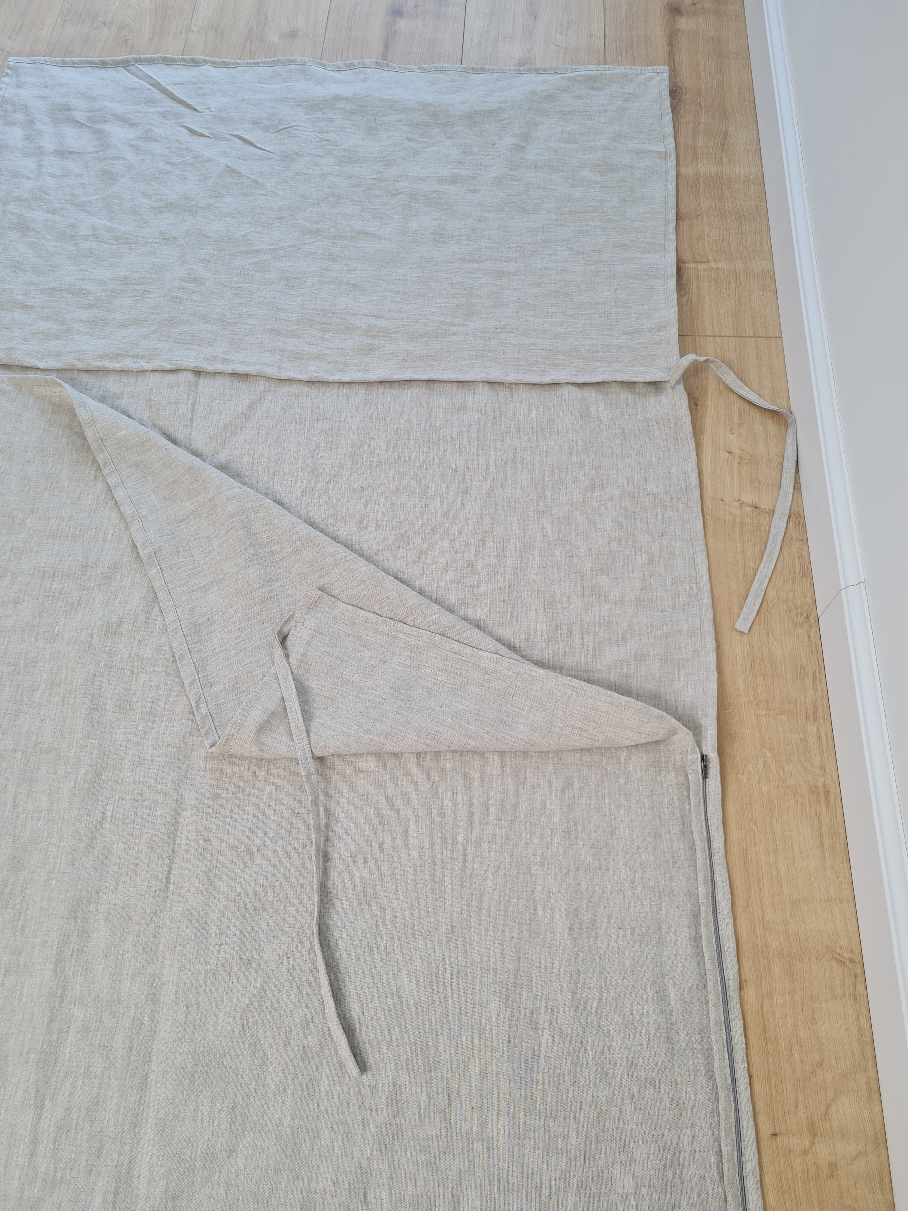 Linen Single Sleeping Bag Liner with Zipper for Camping Hiking Hostel Travel non-dyed linen fabric custom made