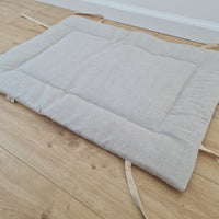 HEMP pet bed -transformer mat carpet filled organic HEMP Fiber in linen fabric - all natural /dog mat pad / house for cats