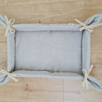 HEMP pet bed -transformer mat carpet filled organic HEMP Fiber in linen fabric - all natural /dog mat pad / house for cats