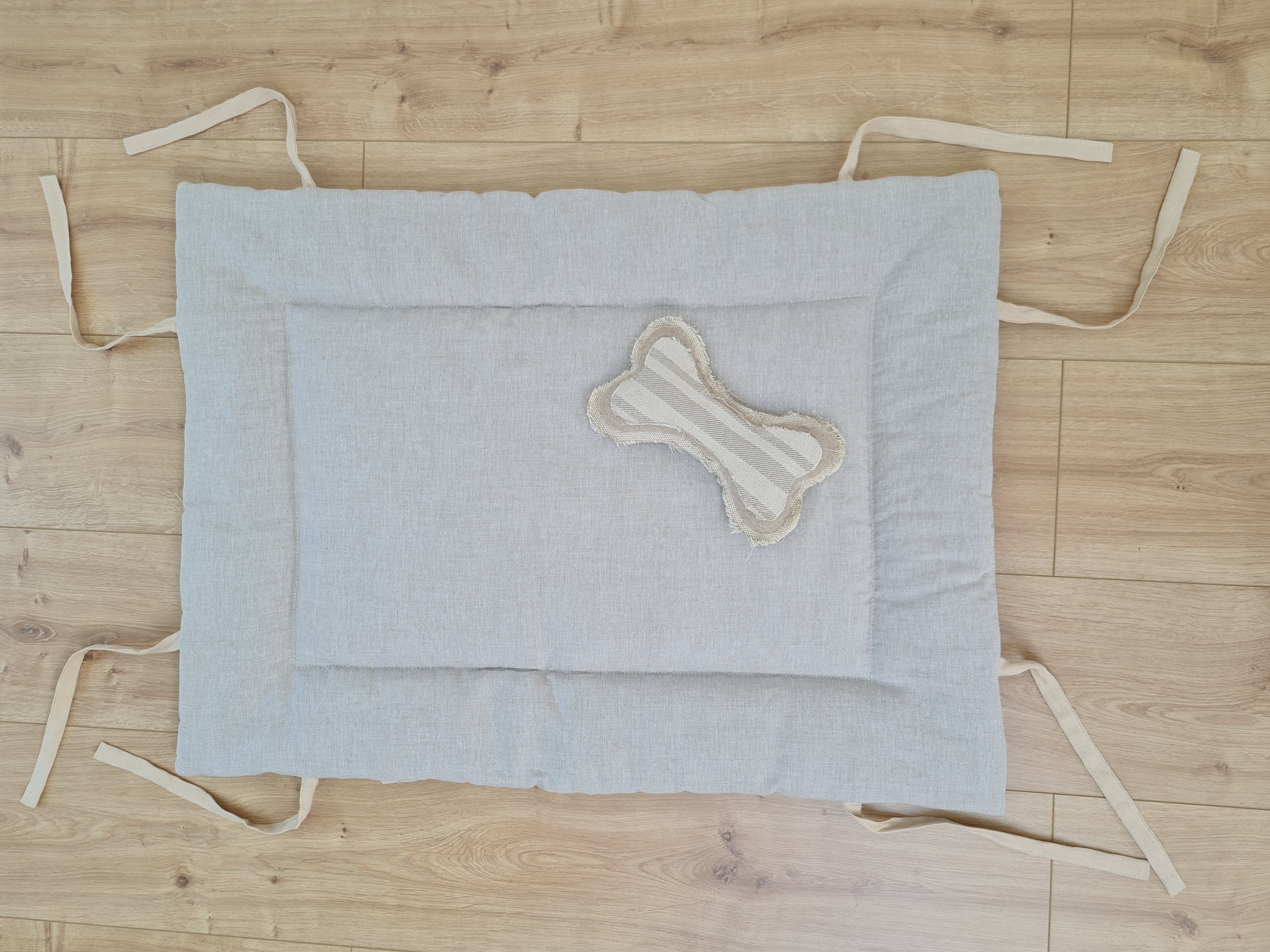 HEMP pet bed -transformer mat carpet filled organic HEMP Fiber in linen fabric - all natural /dog mat pad / house for cats