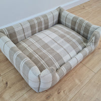 Natural Hemp Linen Pet Bed Filled Organic Hemp Fiber in thick Linen Natural Fabric Dog Floor cushion Pad Medium Large Dog cots eco friendly