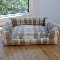 Natural Hemp Linen Pet Bed Filled Organic Hemp Fiber in thick Linen Natural Fabric Dog Floor cushion Pad Medium Large Dog cots eco friendly