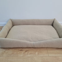 HEMP pet bed in natural non-dyed linen fabric filled organic HEMP Fiber - mat carpet - house for cats organic