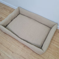 HEMP pet bed in natural non-dyed linen fabric filled organic HEMP Fiber - mat carpet - house for cats organic