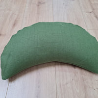 Linen Meditation Cresсent Cushion filled Buckwheat Hulls Yoga Crescent pillow