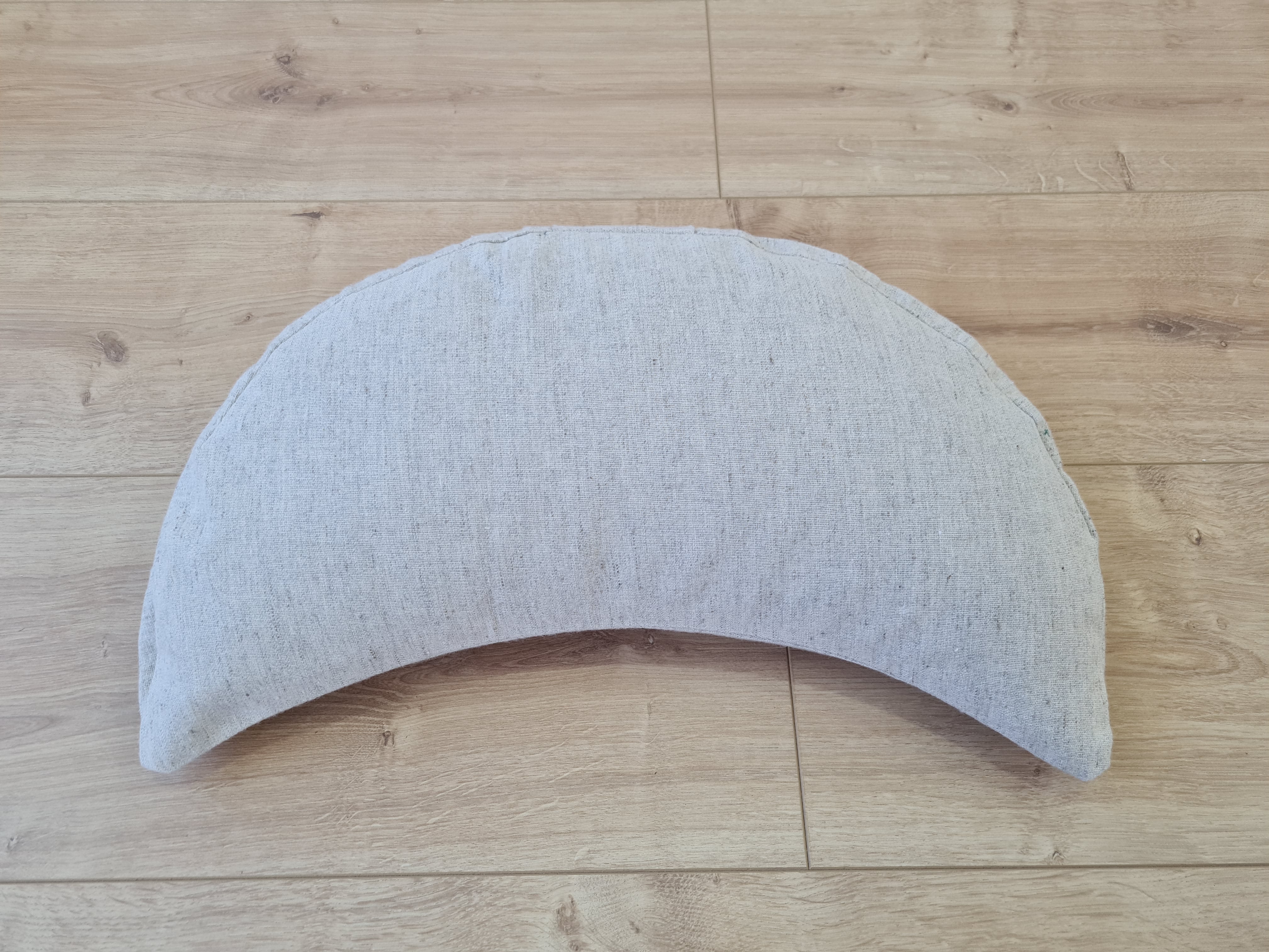 Hemp meditation Cresсent cushion filled with buckwheat hulls