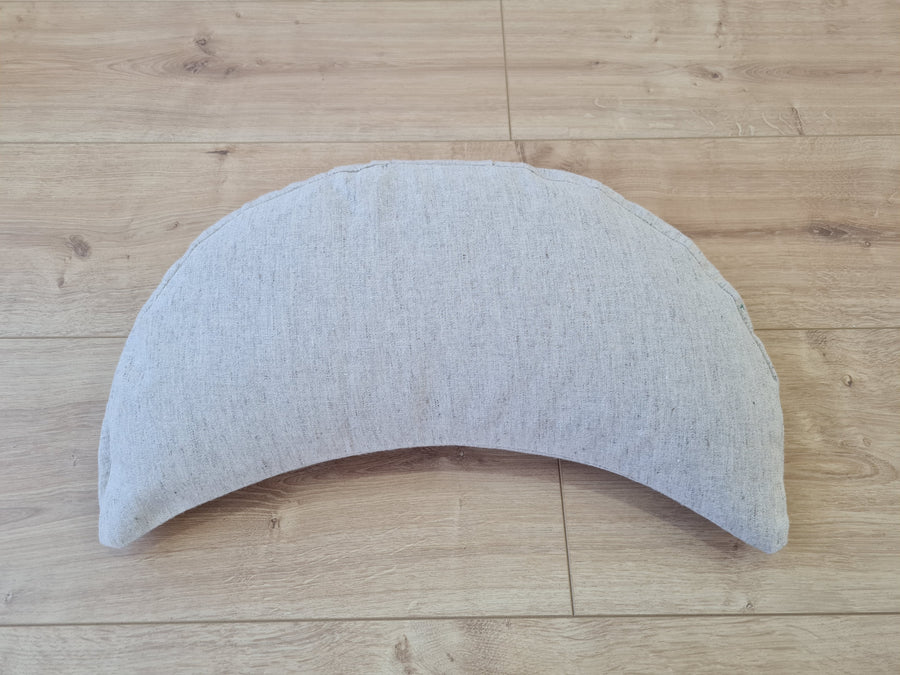 Hemp meditation Cresсent cushion filled with buckwheat hulls