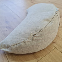 Hemp meditation Cresсent cushion filled with buckwheat hulls