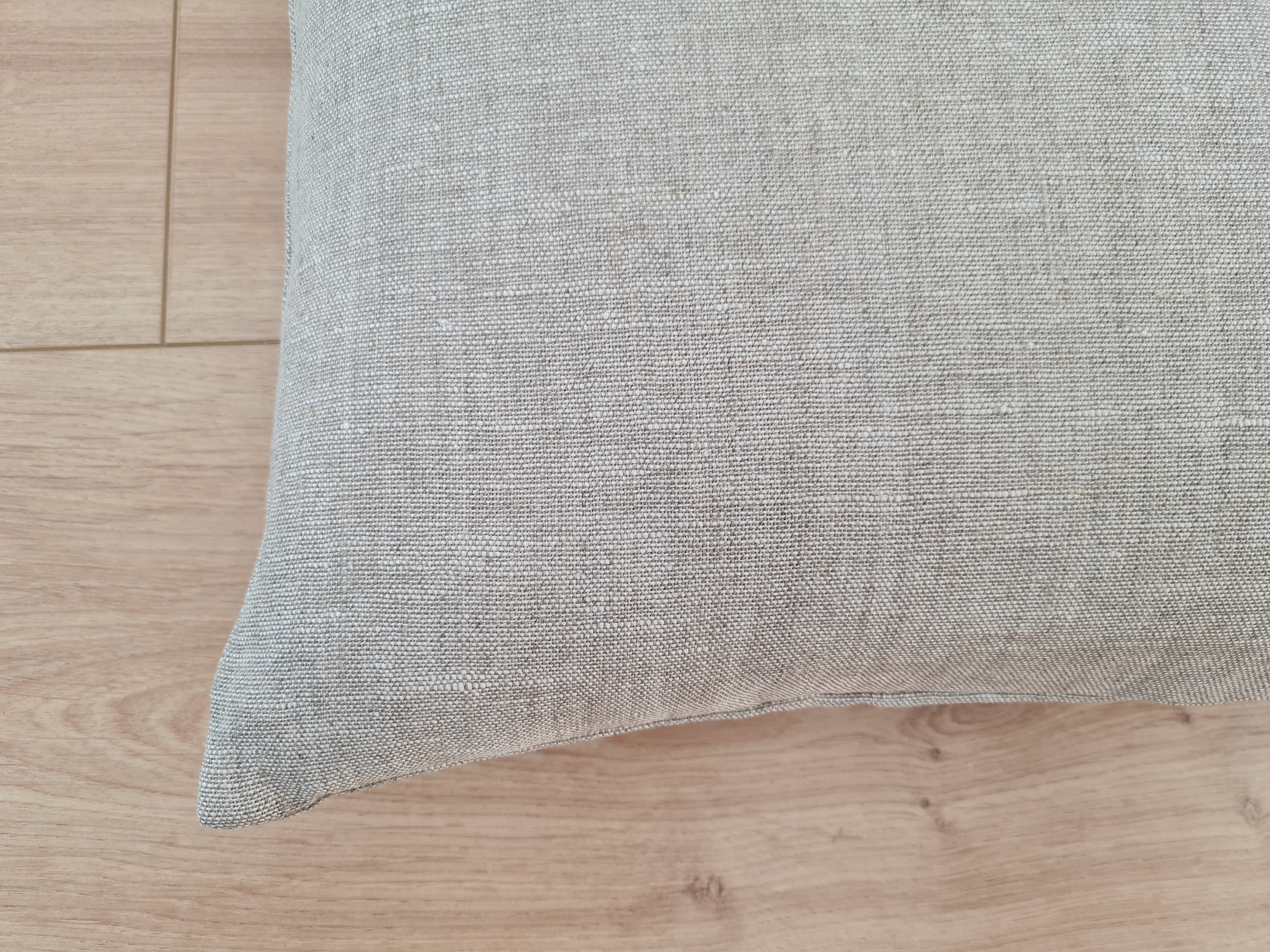 Hemp Linen Throw Pillow with Cover Filled HEMP Fiber filler in Natural Linen zipped Cover Throw Decorative Cushion