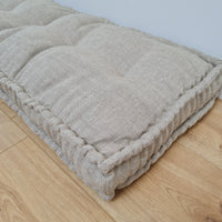 Hemp Floor cushion with organic hemp fiber filling in natural non dyed linen fabric / floor pillow Pillow seat/Meditation Yoga /Natural