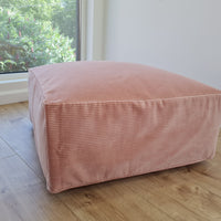 24"x24" (60х60 cm) Unique HEMP Floor Cushion filled organic Hemp Fiber with removable Cover in pink marshmallow