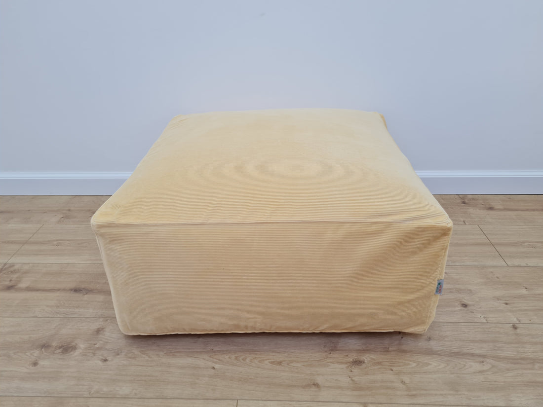 Unique HEMP Floor Cushion Marogan filled organic Hemp Fiber with removable Cover with zipper in natural cotton velvet fabric settee ottoman