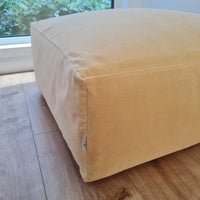 Special listing for U.: two pink and yellow HEMP Floor Cushions Marogans filled organic Hemp Fiber with removable Cover