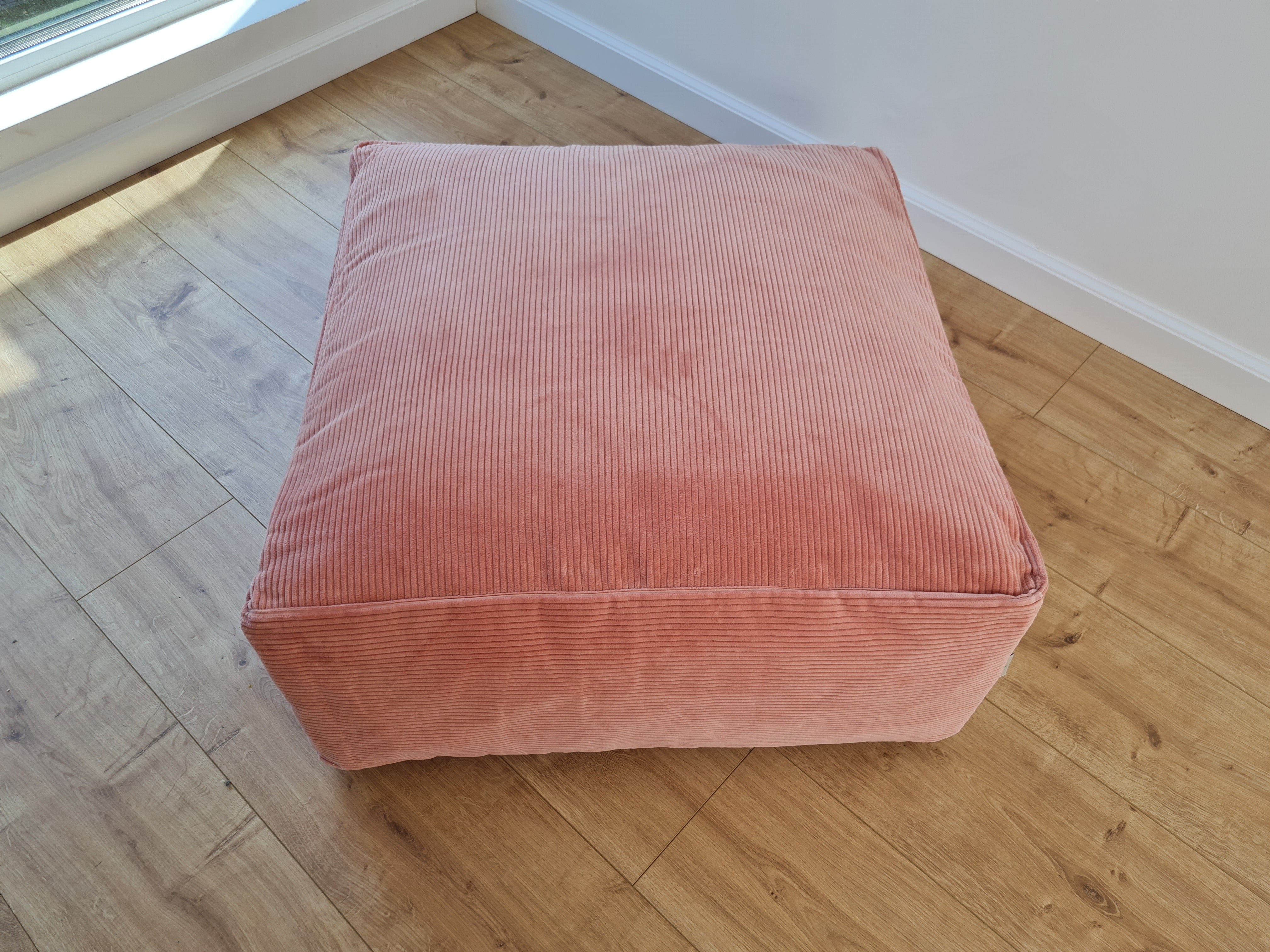 Special listing for U.: two pink and yellow HEMP Floor Cushions Marogans filled organic Hemp Fiber with removable Cover