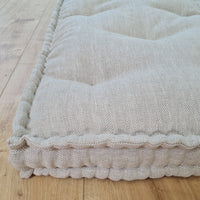 Hemp Custom madeWindow Mudroom Floor bench cushion filled organic hemp fiber in natural non-dyed linen fabric unique all natural pillow