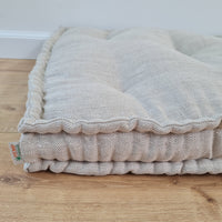 Hemp Custom madeWindow Mudroom Floor bench cushion filled organic hemp fiber in natural non-dyed linen fabric unique all natural pillow