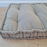 Hemp natural 16" x 47.3" (40x120 cm) non-dyed dark grey window Mudroom Floor Bench cushion with organic hemp fiber filling in linen fabric