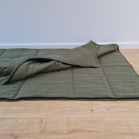 Organic HEMP Sleeping bag HEMP dark green fabric filled organic Hemp fiber filling - Hemp sleep bag / blanket quilt, hand made