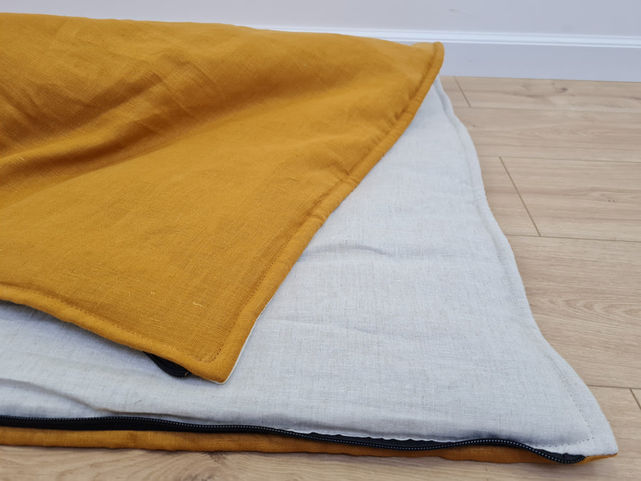 Thick HEMP Sleeping bag HEMP and lilen fabric filled organic Hemp fiber filling - Hemp sleep bag / blanket quilt, hand made