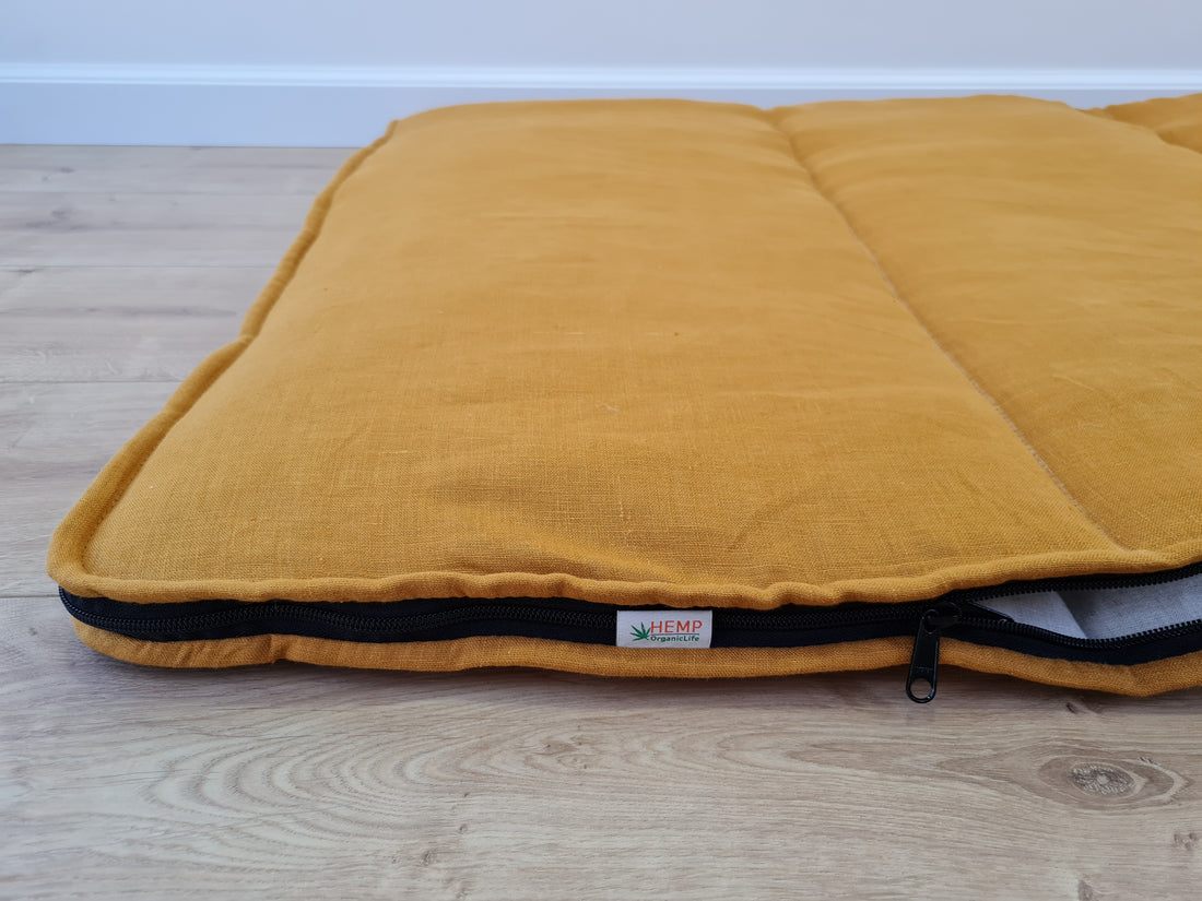 Thick HEMP Sleeping bag HEMP and lilen fabric filled organic Hemp fiber filling - Hemp sleep bag / blanket quilt, hand made