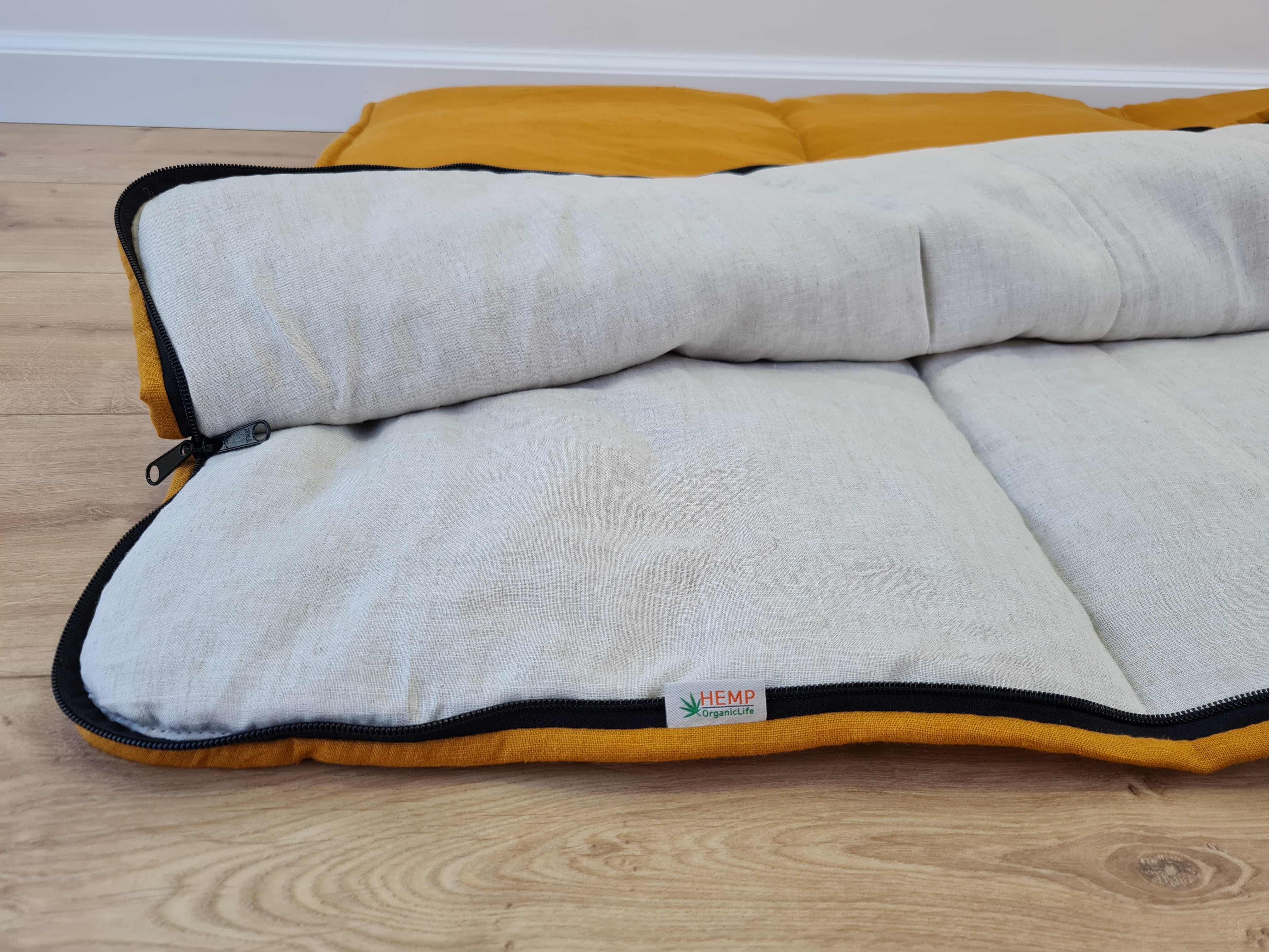 Thick HEMP Sleeping bag HEMP and lilen fabric filled organic Hemp fiber filling - Hemp sleep bag / blanket quilt, hand made
