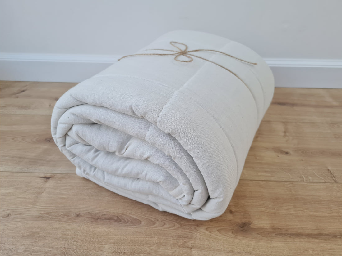 55" × 75" (140×190cm) HEMP mattress pad cover for futon depth 12" breathable Hemp fabric with hemp fiber filler inside earth friendly