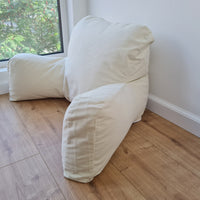 Hemp baby seat cushion height - 16" (40 cm) filled organic hemp fiber filling with removable natural cotton zippered cover