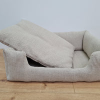 Organic HEMP pet bed in natural linen fabric filled organic HEMP Fiber - mat carpet - house for cats cots eco -friendly