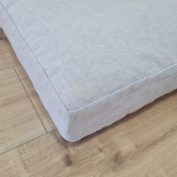 16"x24" (40x60cm) Hemp Linen pet mat pad cushion with removable linen hemp cover organic hemp fiber filler in non-dyed linen fabric