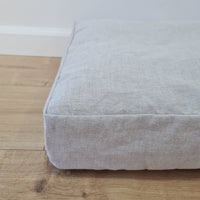 16"x24" (40x60cm) Hemp Linen pet mat pad cushion with removable linen hemp cover organic hemp fiber filler in non-dyed linen fabric