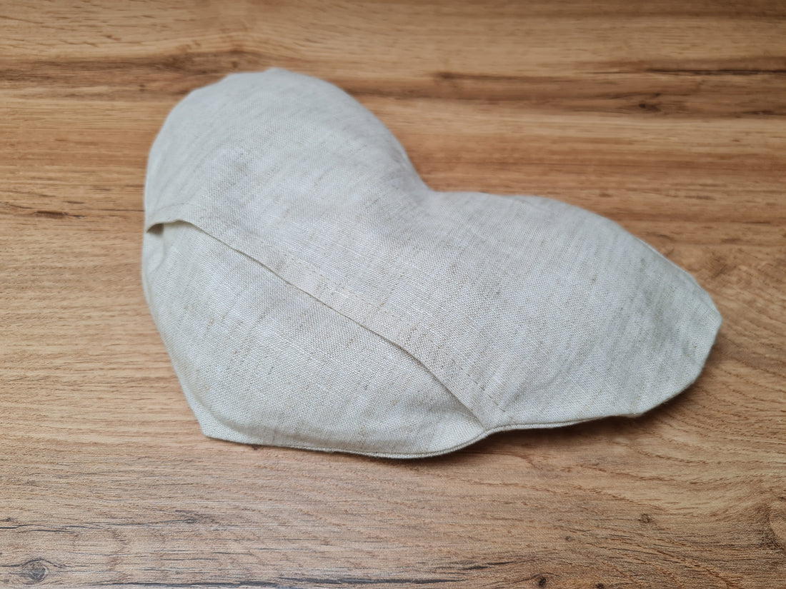 Hemp heart-shaped Eye Mask filled Buckwheat hulls Meditation Eye Mask organic Buckwheat hulls Fiber Filling Including an additional removable hemp cover.