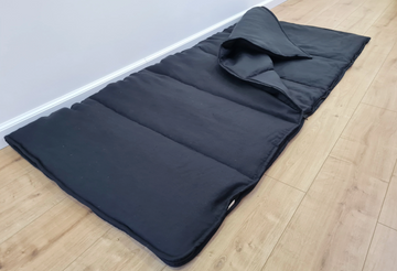 Special listing for G.M.- additional charge to increase black hemp sleeping bag size to 35"wide