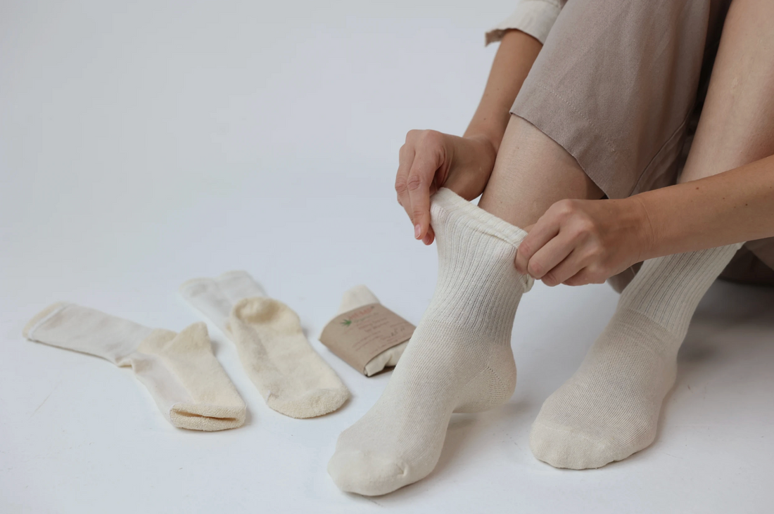 Warm Hemp Socks with Soft Terry Cushioning  Cozy Hemp Socks Warmth You Can Feel Hemp Cotton Socks Natural Vegan Men's hemp socks