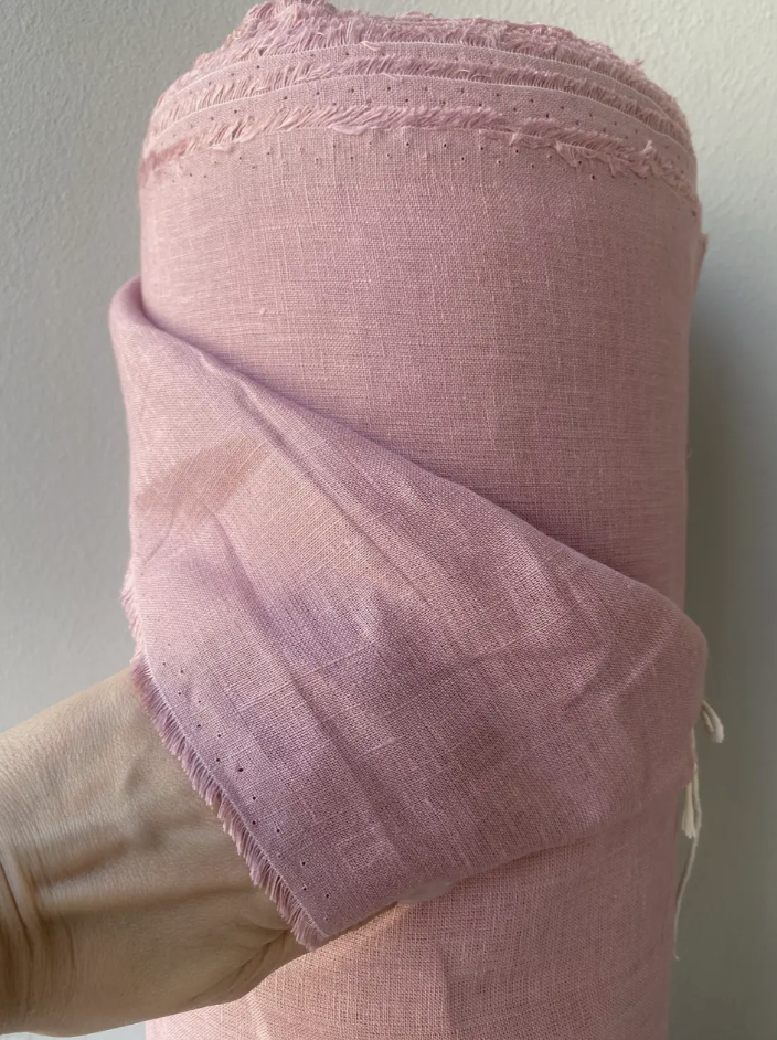 Special listing for Sarah McNamee two flat sheets 234 cm by 249 cm in natural coral pink linen fabric