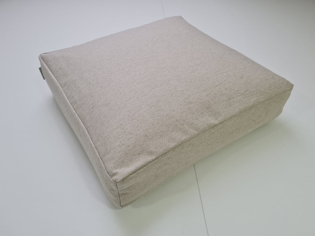 Hemp cushion with removable cover Hemp fiber filling in cotton fabric with linen cover Floor cushion custom made size