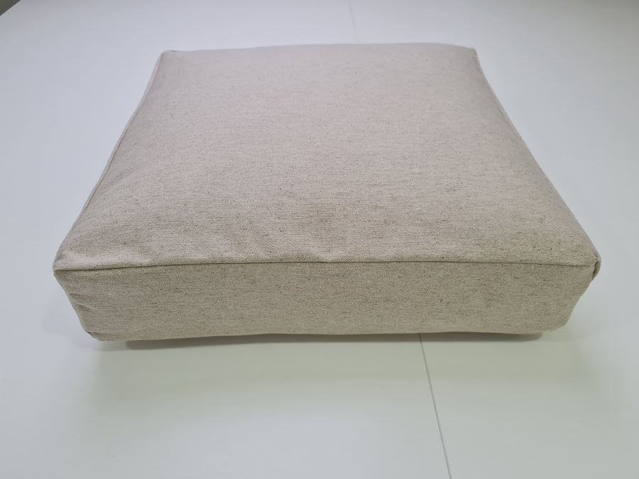 Hemp cushion with removable cover Hemp fiber filling in cotton fabric with linen cover Floor cushion custom made size