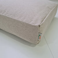 Hemp cushion with removable cover Hemp fiber filling in cotton fabric with linen cover Floor cushion custom made size