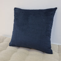 16"x16" (40x40cm) Hemp Throw Pillow with Cover Filled HEMP Fiber filler in Natural dark blue cotton corduroy zipped Cover Decorative Cushion