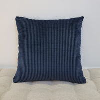 16"x16" (40x40cm) Hemp Throw Pillow with Cover Filled HEMP Fiber filler in Natural dark blue cotton corduroy zipped Cover Decorative Cushion