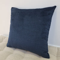 16"x16" (40x40cm) Hemp Throw Pillow with Cover Filled HEMP Fiber filler in Natural dark blue cotton corduroy zipped Cover Decorative Cushion