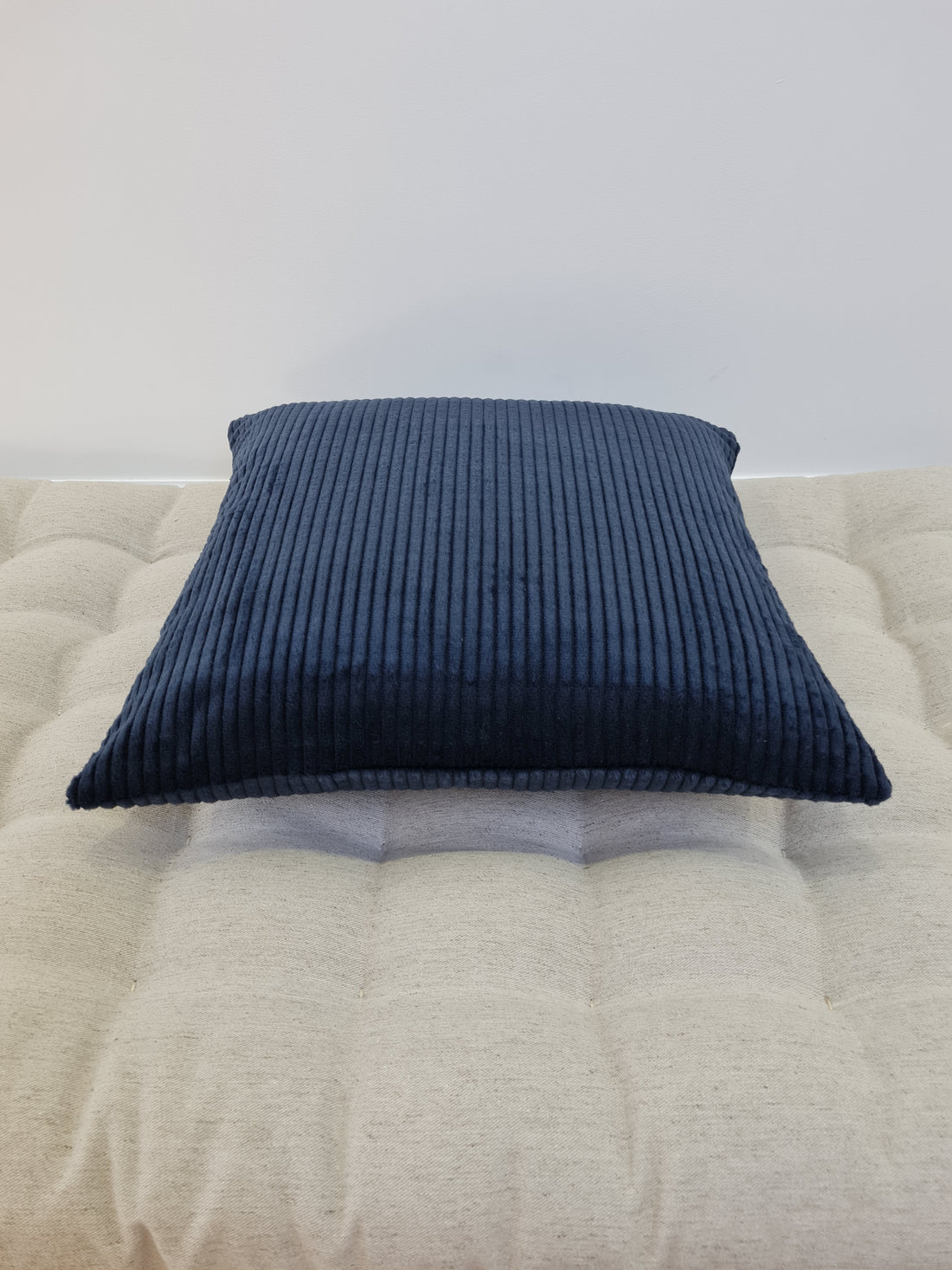 16"x16" (40x40cm) Hemp Throw Pillow with Cover Filled HEMP Fiber filler in Natural dark blue cotton corduroy zipped Cover Decorative Cushion