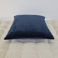 16"x16" (40x40cm) Hemp Throw Pillow with Cover Filled HEMP Fiber filler in Natural dark blue cotton corduroy zipped Cover Decorative Cushion