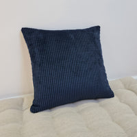 16"x16" (40x40cm) Hemp Throw Pillow with Cover Filled HEMP Fiber filler in Natural dark blue cotton corduroy zipped Cover Decorative Cushion